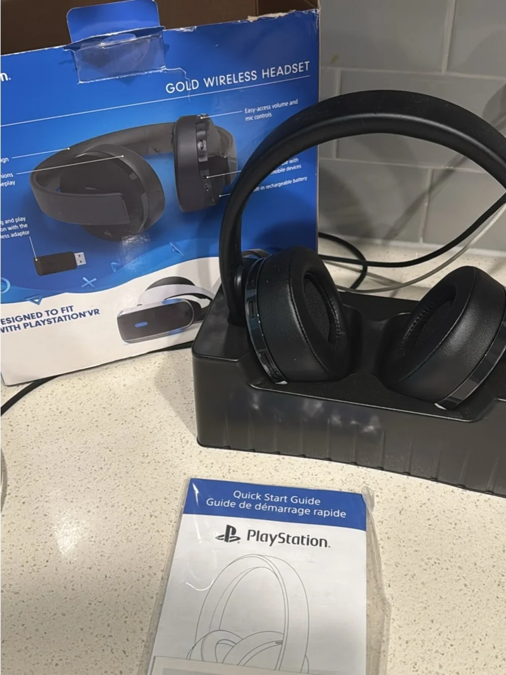 Sony Gold Wireless Headset - Black Over-Ear Gaming Headphones
